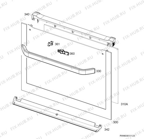 Взрыв-схема плиты (духовки) Elektro Helios SK6603X - Схема узла Door